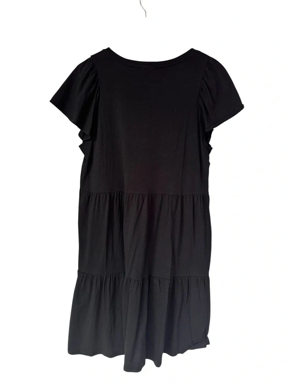 J. Crew Black Tiered Cotton T-Shirt Midi Dress, Size Medium — New Without Tags